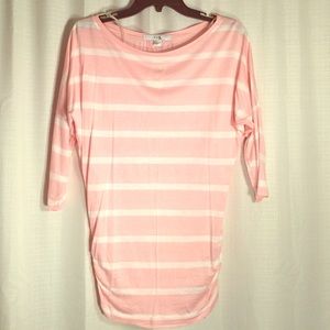 Pink and white striped top