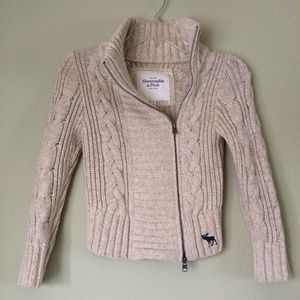Cropped Zip-Up Sweater