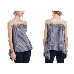 Anthropologie "Gold Stream Blouse" - BLACK MOTIF
