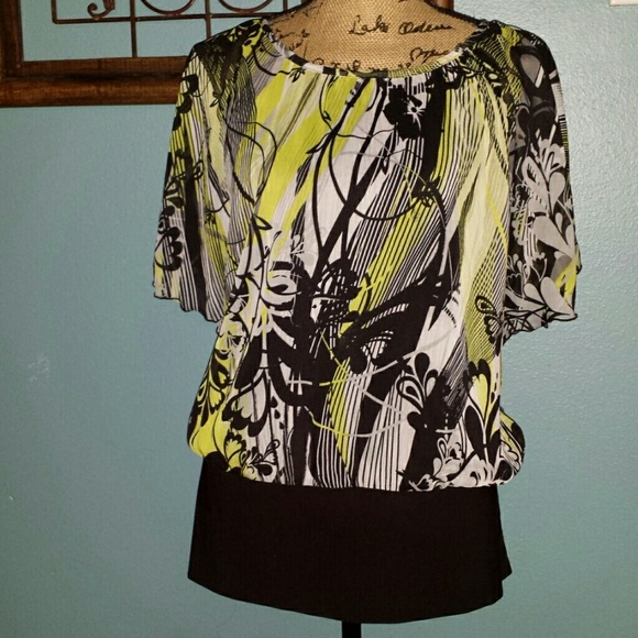 Yellow and black top