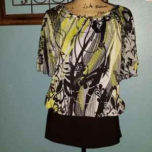 Yellow and black top