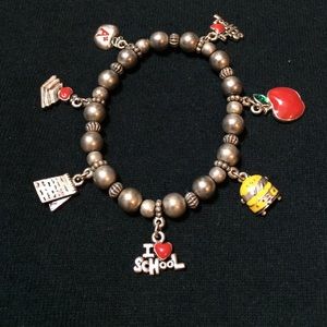 I love school charm bracelet.