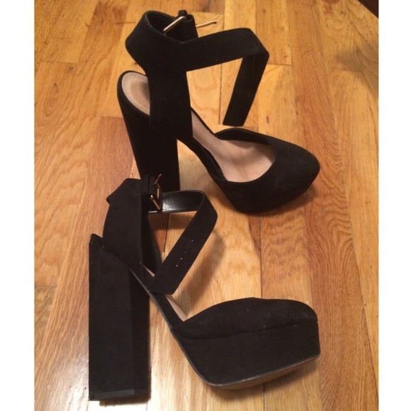 TOP SHOP 6.5" heels / pumps Black Suede *STUNNING*