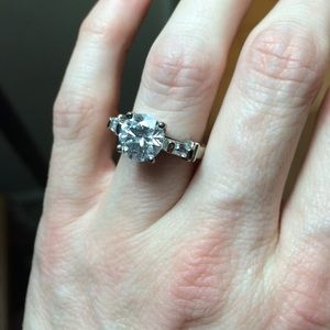 Costume silver and diamond ring