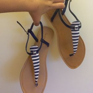 BLUE STRIPES THONG SANDALS