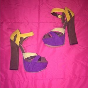 Purple / yellow heels