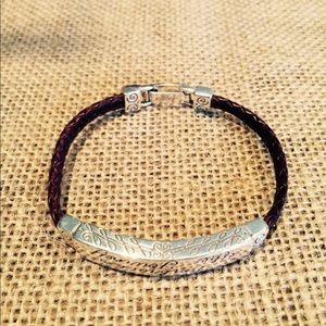 Brighton silver and leather bracelet