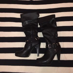 Guess Black Leather Boots