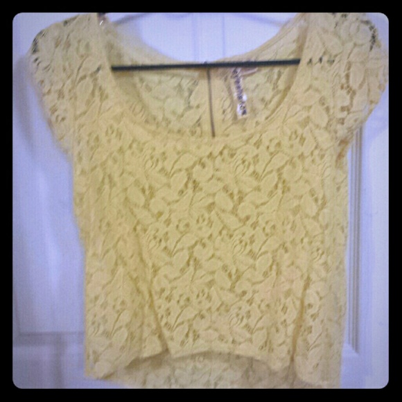 Yellow lace top