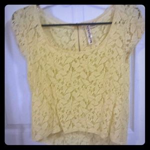 Yellow lace top