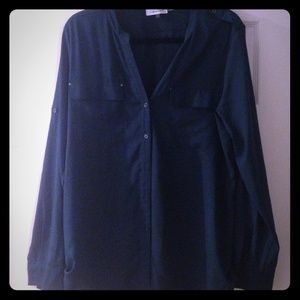 Calvin Klien greenish bluish Button up