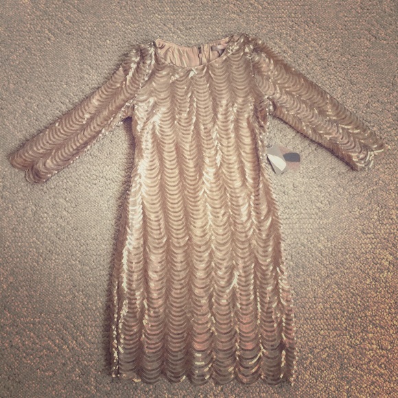 Golden sequin dress