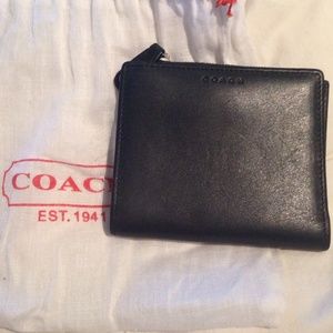 Coach wallet black leather