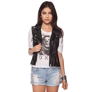 F21 Studded Leather Vest