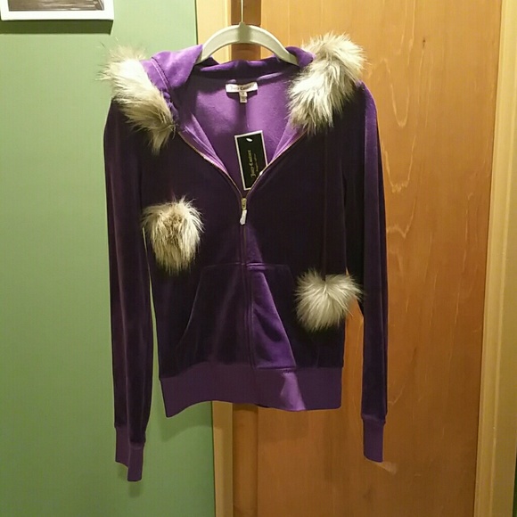 Juicy Couture purple velour zip up hoodie small