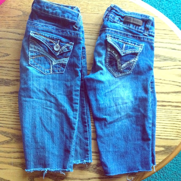 Bundle of two! denim cut-off long shorts - Picture 1 of 4