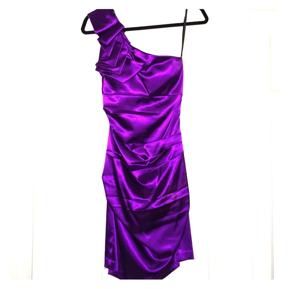 Windsor Purple Satin Cocktail Dress