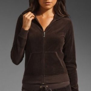 Juicy Couture, brown velour jacket SMALL