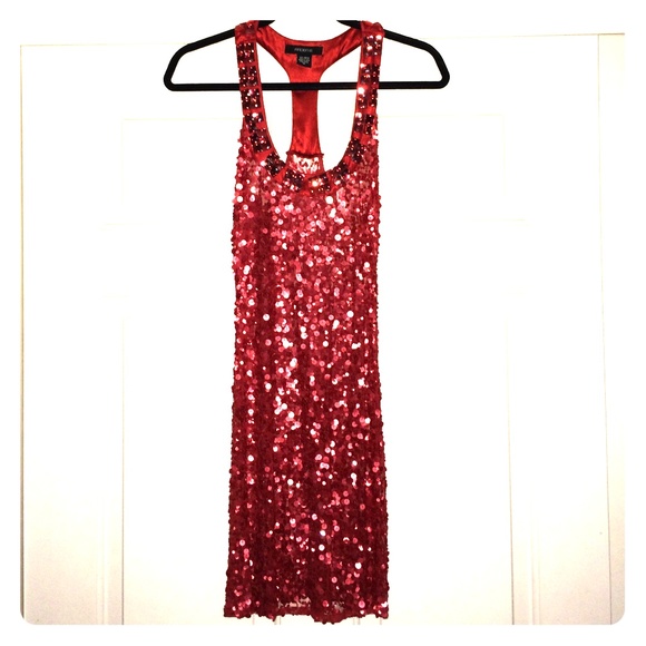 Red Sequin Cocktail Dress