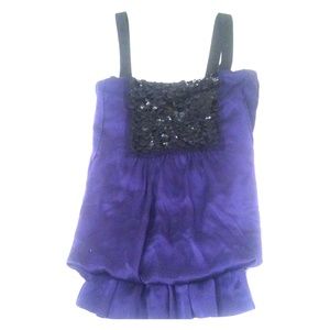Vera wang blue silk sequin bubble couture Cami s