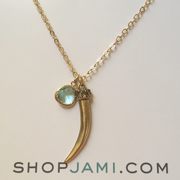Jami Aqua Charm Tusk Pendant - Picture 3 of 3
