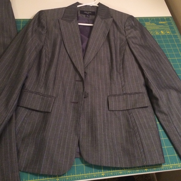 Gray pin striped suit