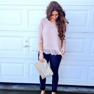 AE // Blush Ruffle Hem Sweater
