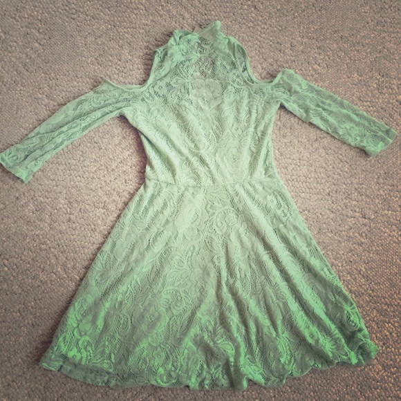 Nasty Gal lace mint mini dress