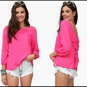 😀 Just In Beautiful  Pink Chiffon Blouse 💕