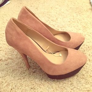 👠Zara TRF pink & black suede stiletto pumps sz 6