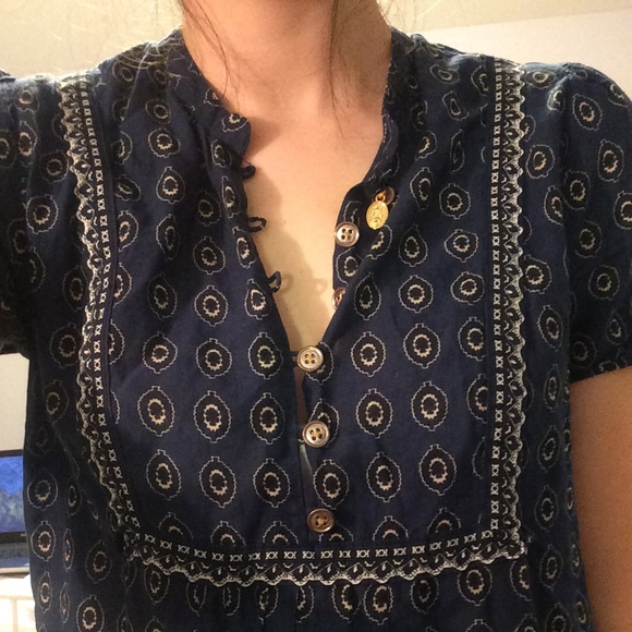 JUICY // Blue & White Peasant Style Tunic