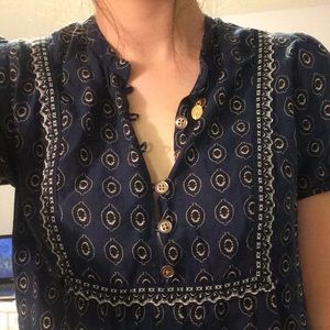 JUICY // Blue & White Peasant Style Tunic