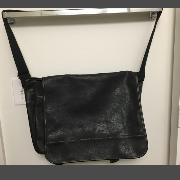 86 off GAP Handbags GAP black stippled faux leather messenger bag