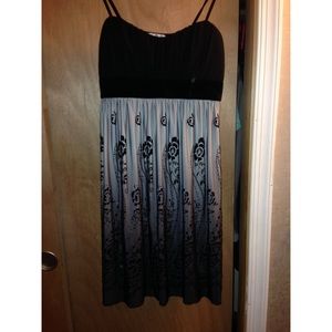 Black ombré floral dress