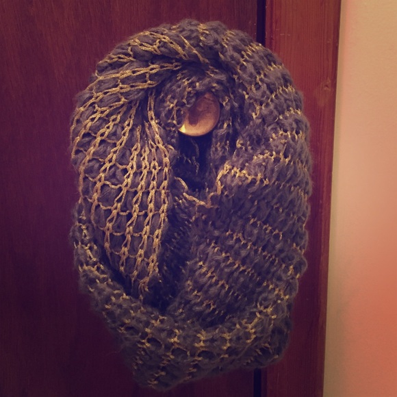 Grey and gold infinity scarf!