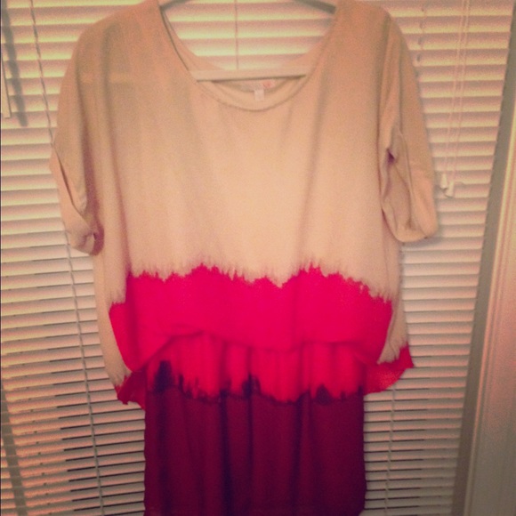 GB Dress! Coral, Tan, and Maroon size large.
