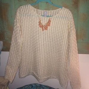 Cream open knit sweater