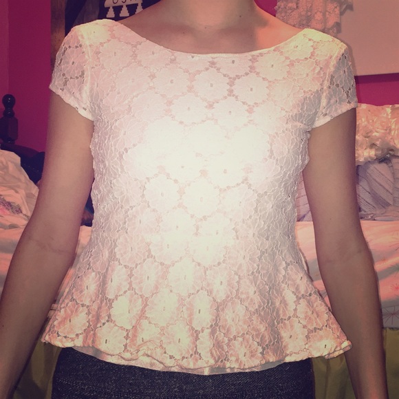 Ivory, peplum top