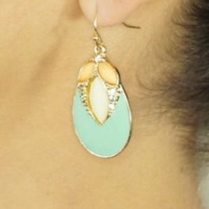 turquoise enameled earrings