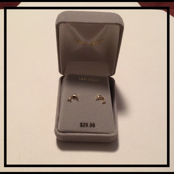 Gold Dolphin Earrings