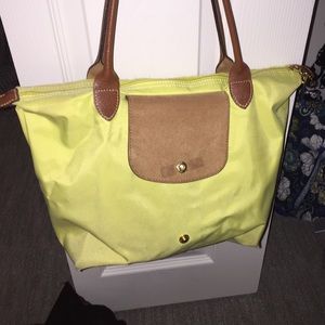 Small yellow Longchamp bag