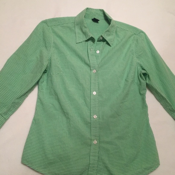 Green Button Up Top