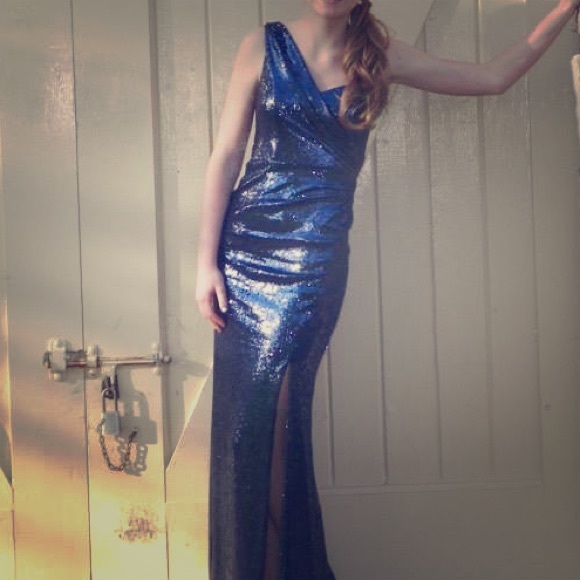 Cache Dresses & Skirts - Navy Blue sequin dress from cache