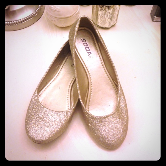 Soda Shoes - Glittery Gold Flats