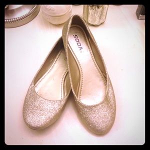 Glittery Gold Flats