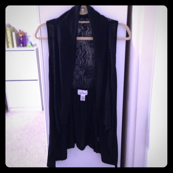 Black vest with lace back