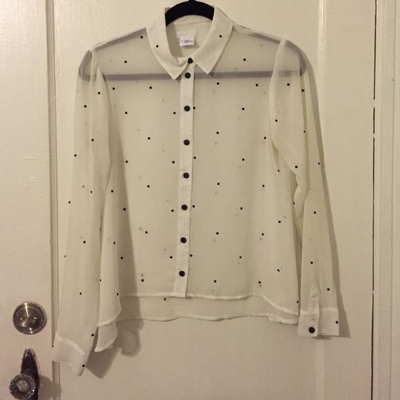 Sheer Button Up Blouse
