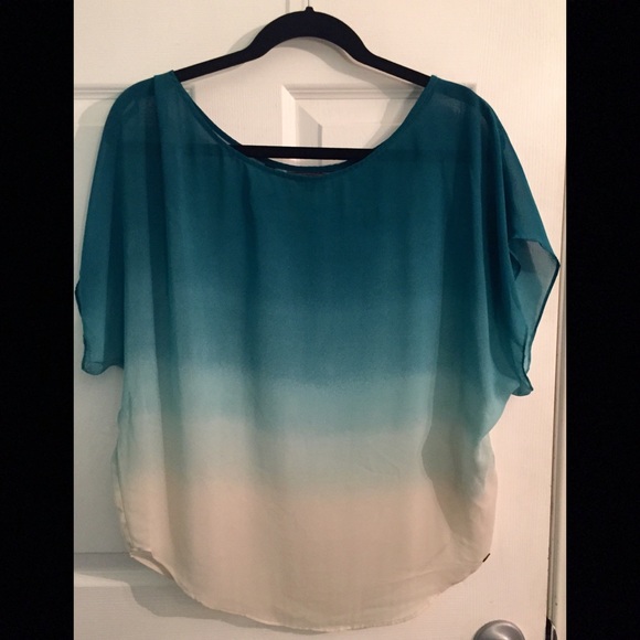 Guess turquoise ombre sheer top
