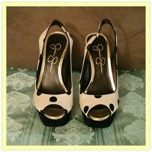 Jessica Simpson Polka Dot Sling Back Pumps