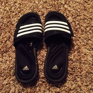 Women's adidas black slide on shoes